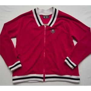 New Orleans Pelicans Women's Red Track Jacket Full Zip Logo NBA game day